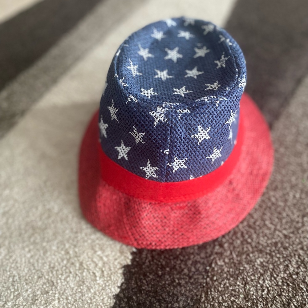 Patriotic star burlap fedora for July 4th